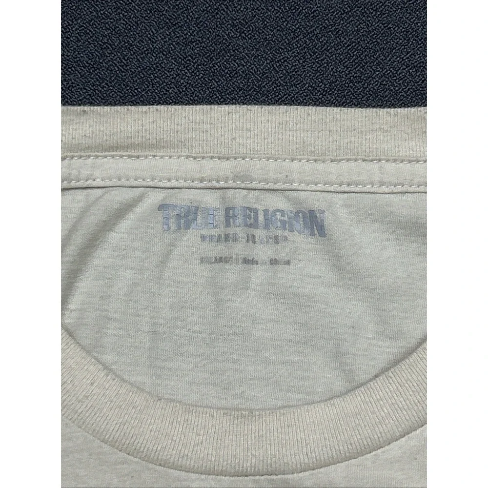 True Religion Mens True RLGN Foil Logo Tee T-Shirt XL Beige 106195